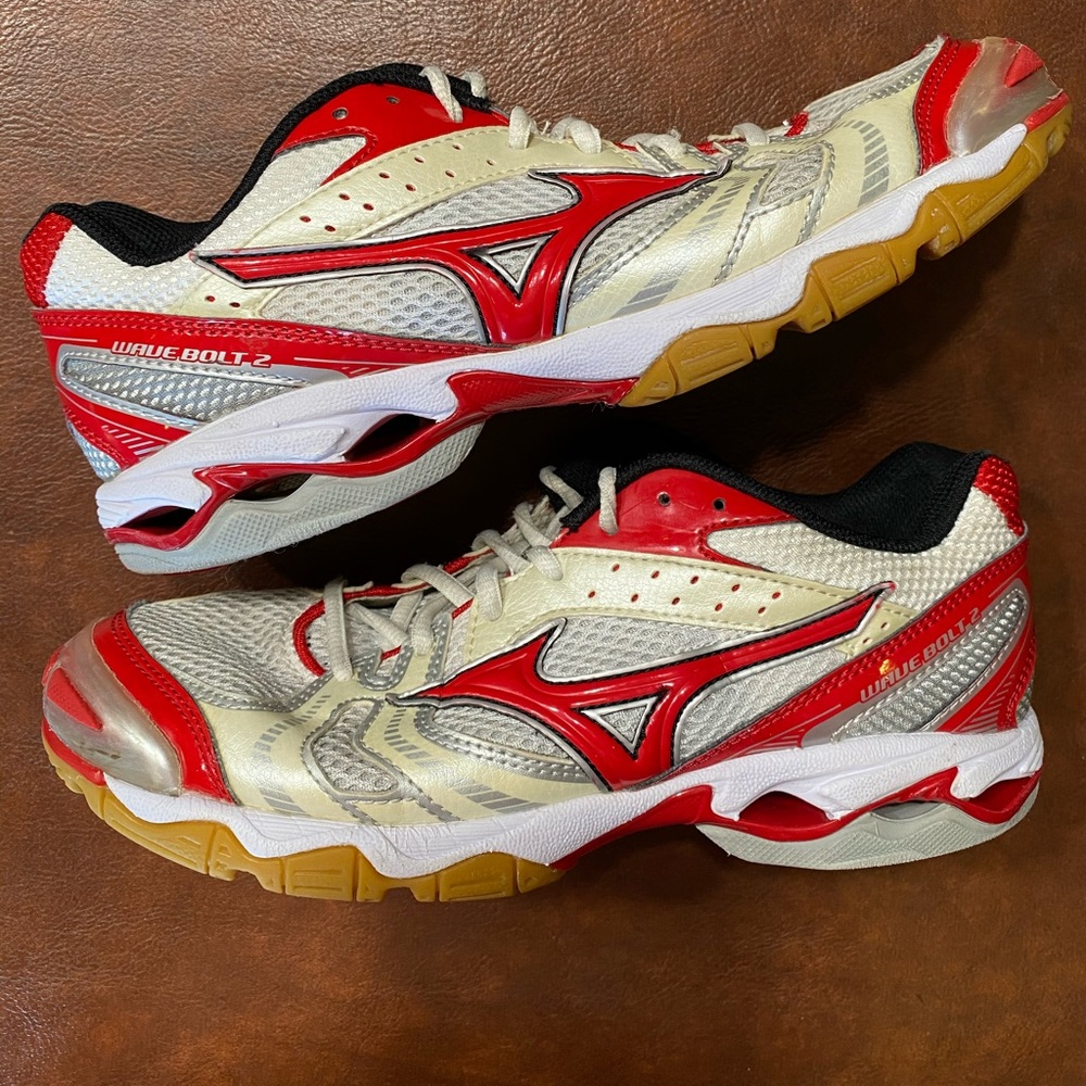 Red Mizuno Volleyball shoes
